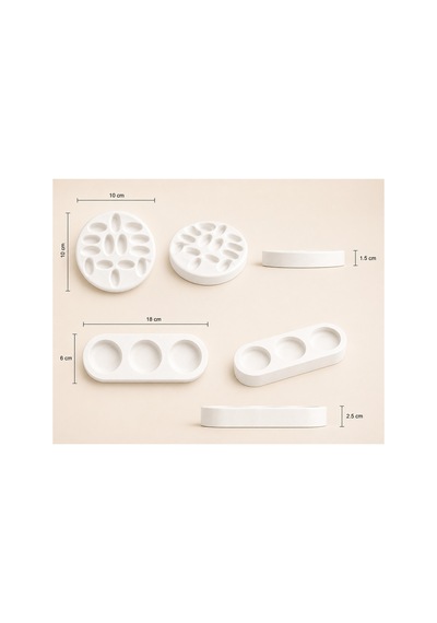 Takı Organizeri & 3'lü Tealight Mumluk Seti Beyaz - 901854947 Beyaz - 901854947 Beyaz