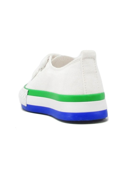 Kanuga Magl1202 Beyaz Unısex Çocuk Çift Cırtlı Converse Beyaz