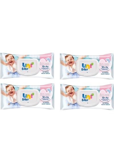 Uni Baby Ilk Adım Islak Mendil 12+Ay 52'Li 4 Adet