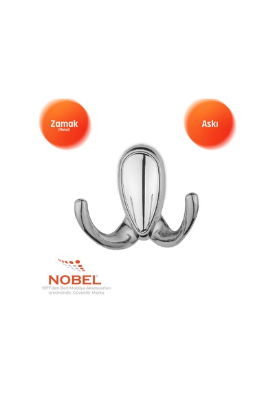 Ari S Askı, Metal Vestiyer Askısı, 51 Gr, Dolap Ve Duvar Askılığı, Krom Matkrom Vidalı Krom Krom