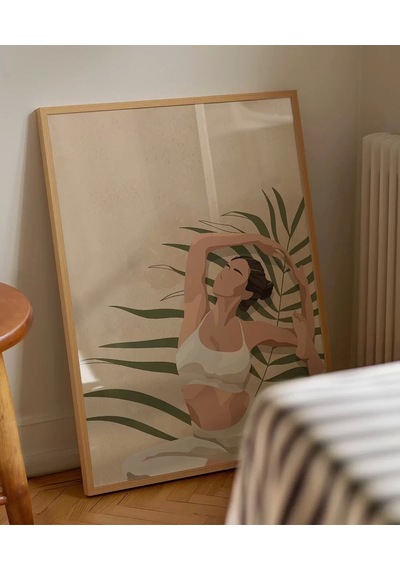 Çerçevesiz Poster Palmelerin Arasında Yoga
