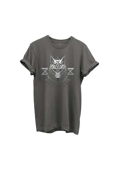 Kurt Ve Türk Özel Koleksiyon Serisi-1 Tasarım Baskılı %100 Pamuk T-shirt Antrasit