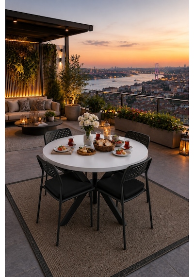 Beyaz 4 Kişilik Minderli Balkon Takımı, Balkon Masası, Balkon Sandalyesi, Yuvarlak Masa, Yemek Masası, Mutfak Masa Sandalye Takımı, 4 Sandalye 1 Masa Beyaz/siyah-siyah Beyaz 4 Kişilik Minderli Balkon Takımı, Balkon Masası, Balkon Sandalyesi, Yuvarlak Masa, Yemek Masası, Mutfak Masa Sandalye Takımı, 4 Sandalye 1 Masa Beyaz/siyah-siyah