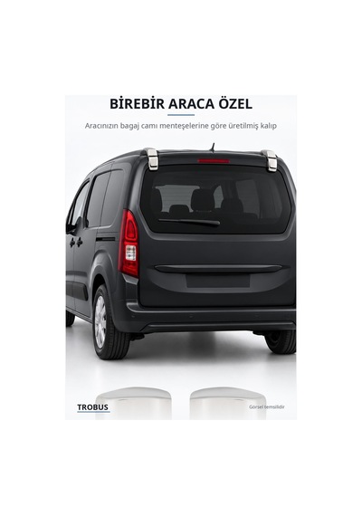 Opel Combo E 2019 Ve Sonrası Uyumlu Krom Bagaj Camı Menteşe Kapağı 2 Parça Paslanmaz Çelik