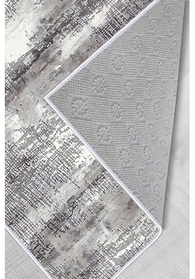 Rovigo Home Dijital Baskı Yıkanabilir Kaymaz Taban Salon Halısı Rvg0483 Gri