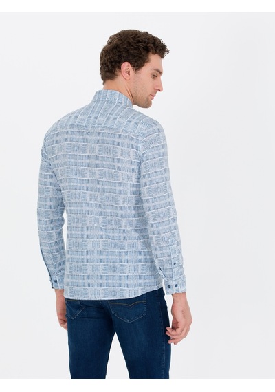Cacharel İndigo Slim Fit Uzun Kollu Gömlek Mavi