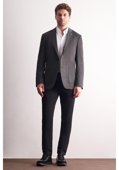 İmza Siyah Mono Yaka Kendinden Desenli Esnek 6 Drop Comfort Fit Classic Ceket 1002255155 Siyah İmza Siyah Mono Yaka Kendinden Desenli Esnek 6 Drop Comfort Fit Classic Ceket 1002255155 Siyah