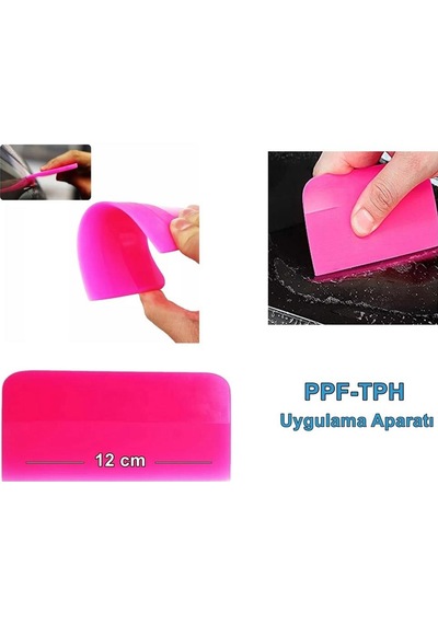 Ppf/tph Silikon Çekçek Ragle Cam Filmi Çekme Uygulama Aparatı Pembe 12x7.5cm