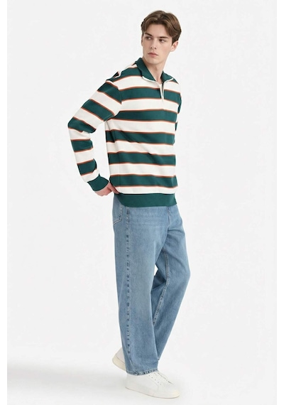 Defacto Boxy Fit Dik Yaka Sweatshirt G5021ax25wngn465 Yeşil-gn465