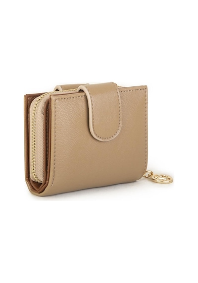 Nas Bag Kadın Çift Kapaklı Mini Cüzdan Kum Taba Nero Çok Renkli