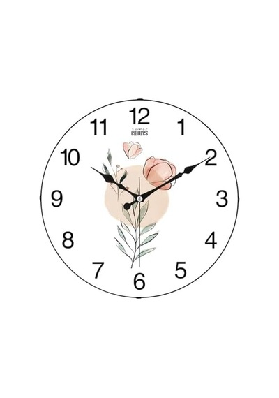 36 Cm Gerçek Cam Sessiz Mekanizma Duvar Saati 0240-beyaz-şekilli-48cm