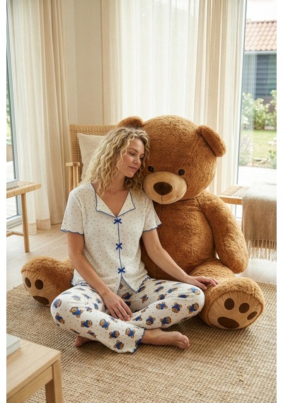 Nisanca Luna Touch Ekstra Yumuşak Yazlık Kadın Pijama Takımı Düğmesiz, Kısa Kollu, Büyük Beden Kadın Pijama S 5xl mavi Nisanca Luna Touch Ekstra Yumuşak Yazlık Kadın Pijama Takımı Düğmesiz, Kısa Kollu, Büyük Beden Kadın Pijama S 5xl mavi