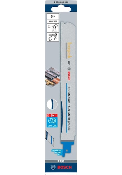 Bosch Pro S 1137 Bef 2-6 Mm Metal Boru 5'li Panter Testere Ucu 225 Mm 2608658994