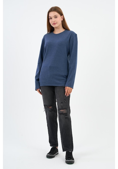 Alexander Gardi Bisiklet Yaka Likralı Uzun Kollu Kaşkorse Sweatshirt Wk25588 Melanj