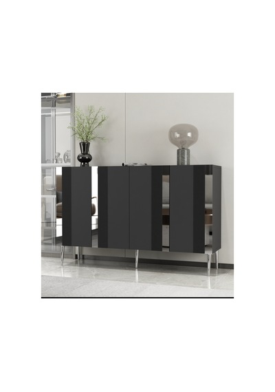 Forest 120 Cm Konsol Tv Sehpası Çok Amaçlı Dolap Antrasit-gümüş Çok Renkli