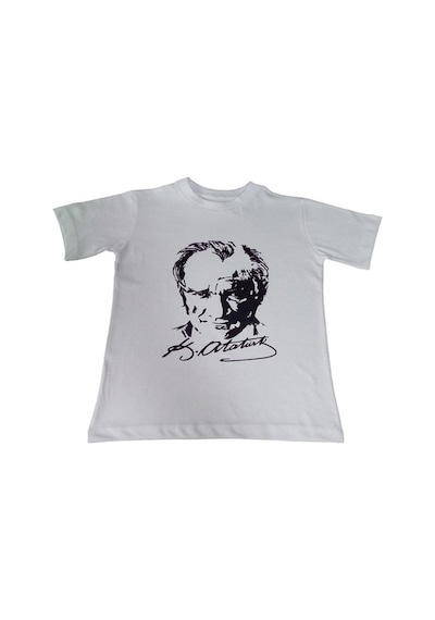 Atatürk Baskılı Tişört Yetişkin Beyaz