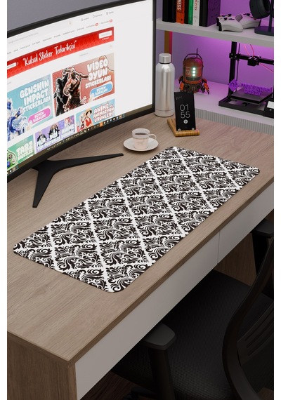 Türk Çini Kaymaz Dikişli Kauçuk Oyuncu Mousepad V5 - 70x30 Xl Gaming Mouse Pad Fare Altlığı