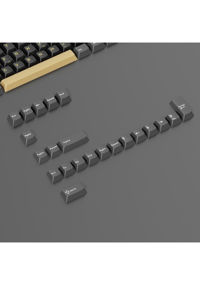 Mekanik Klave- Pbt Çift Baskı Keycap Seti Gri Siyah- Krem 128 Tuşlu Keycap