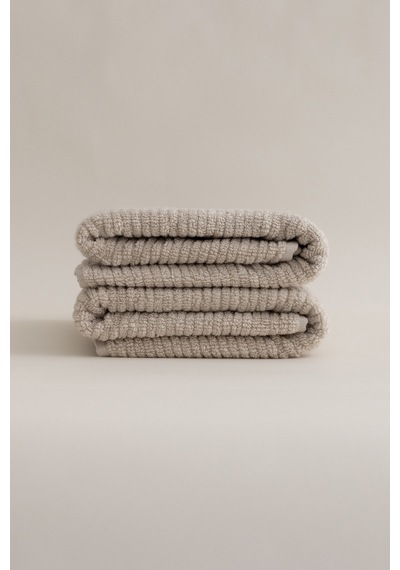 Ivory Bej Fitilli Mikro Fiber %100 Pamuk 2li Banyo Havlusu Seti 5 Bej