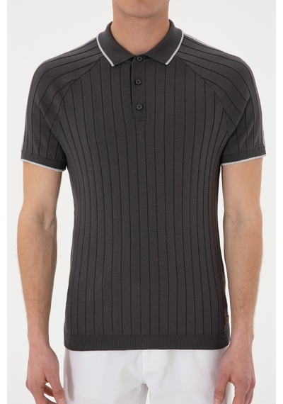 U.S. Polo Assn. Erkek Slim Fit Bisiklet Yaka Antrasit Tişört 50306481-VR006