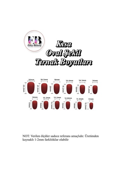 24 Adet Renkli Oval Kısa Takma Tırnak Seti 1077 Somon Rengi