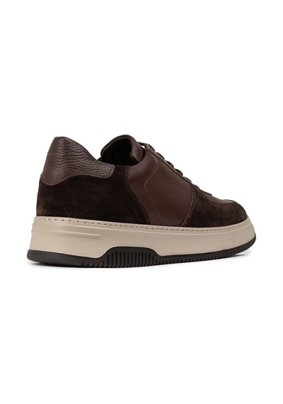 Deery Hakiki Deri Kahverengi Erkek Sneaker Ayakkabı - 01965Mkhve01 Kahverengi