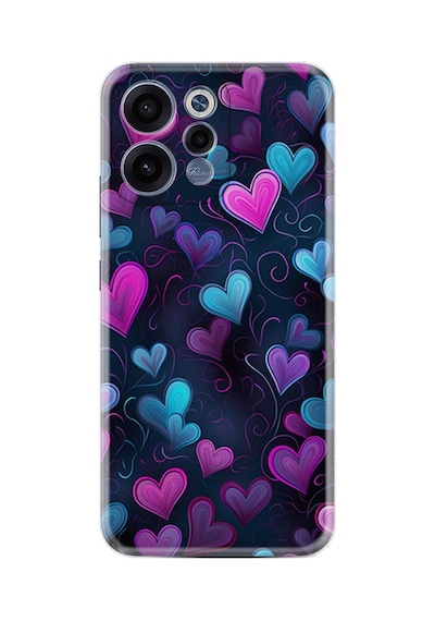 Oppo Reno 15 / 15f 5g Kılıf Boutique Baskılı Resimli Mavi Kalp Pcode -082
