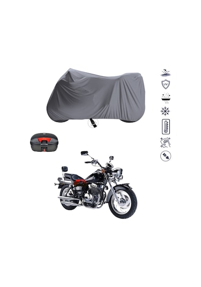 KANUNİ SEYHAN 250 Arka Çanta Uyumlu Motosiklet Branda Su Geçirmez Motor Branda