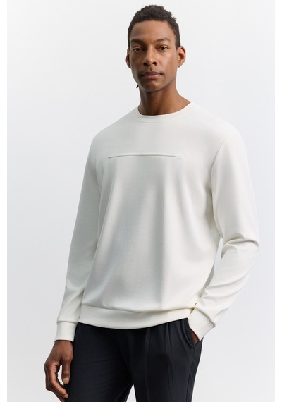 Avva Erkek Ekru Bisiklet Yaka Modal Karışımlı Soft Touch Regular Fit Sweatshirt A62y1200