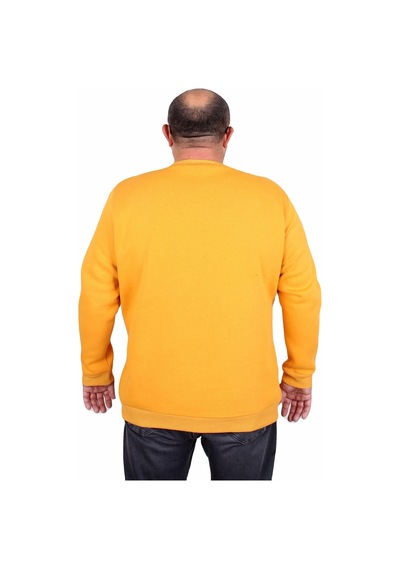 Moc Grande Mocgrande Erkek Büyük Beden Sıfır Yaka 3ip Sweat Respect 24205 Hardal