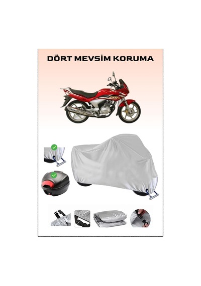 Honda Cbf 150 İçin Arka Çanta Ve Kilit Uyumlu Gri Motosiklet Branda, Güvenli