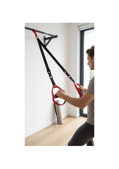 Trx Pro Spor Aleti Suspension Trainer-asılma Egzersiz Seti Fitness Antrenman Güç Halatı Kırmızı