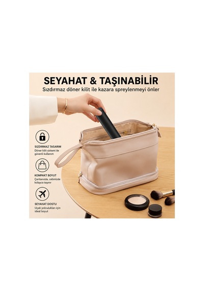 Tıcaro 3'lü Doldurulabilir Parfüm Atomizer Seti, 10 Ml, Siyah