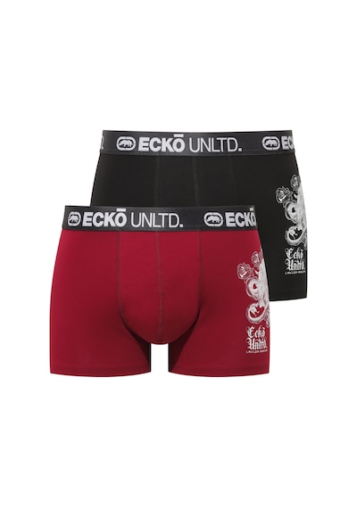 Ecko Unltd. Ecko Siyah - Bordo 2'li Boxer Siyah - Bordo