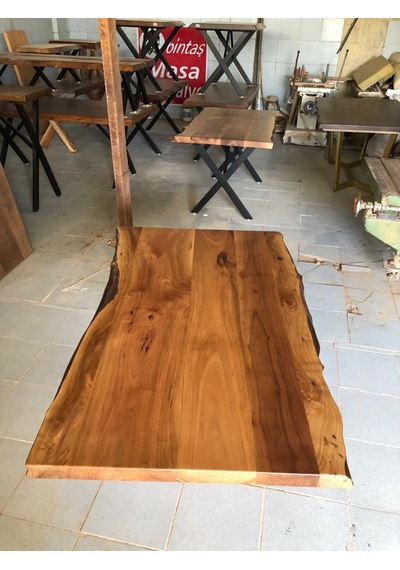 Bintaşmobilya Ceviz Ağacı Kütük Masa Üstü Tablası 120X80.Cm