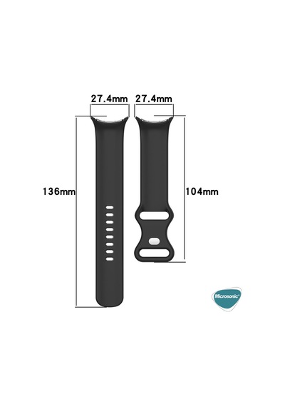 Microsonic Google Pixel Watch Kordon, Silicone Sport Band