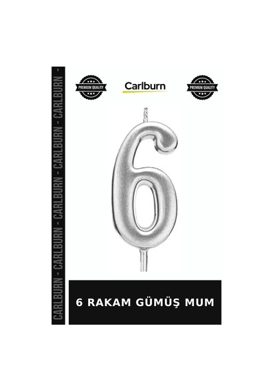 Delux Serisi 6 Rakam Gümüş Mum Doğum Günü Kutlama Dekoratif Çok Renkli