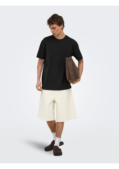 Only & Sons Kian Life Erkek Siyah Tişört 22028692-b