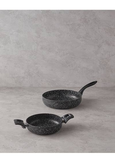Granada Alüminyum 2 Parça Tava-sahan Setı 20x26 Cm Siyah Siyah