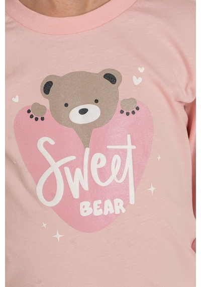 Rolypoly Kız Çocuk Sweet Bear Pembe Uzun Kol Pijama Takım Rp3911-c-v1 Rp3911-c-v1