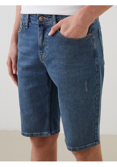 Lcw Jeans İndigo Standart Kalıp Erkek Jean Şort