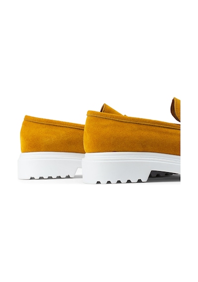 Deery Hakiki Süet Sarı Loafer Kadın Ayakkabı - 01903zsrıp01 Sarı
