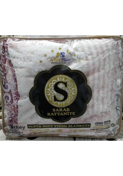 Kalın Peluş Çift Kişilik Battaniye 4kg Pembe