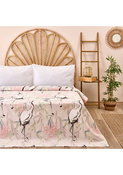 Soft Acer Çift Kişilik Pike - Antrasit / Pembe - 200x220 Cm Renkli