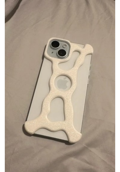 İphone Uyumlu Modern Organik Tasarım Koruyucu Çerçeve Kılıf - Minimalist İskelet Kapak