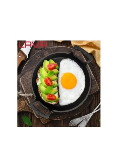 Lava Demir Döküm Yuvarlak 20 Cm Sahan Mat Siyah