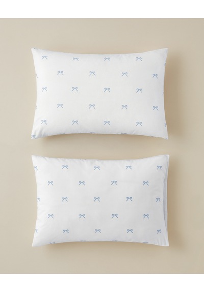 English Home Romance Ribbon Kolay Ütülenir 2'li Yastık Kılıfı 50x70 Cm Mavi
