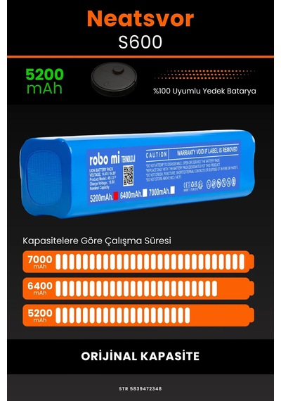 Neatsvor S600 5200mah Robot Süpürge Bataryası