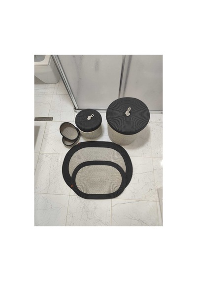 Jüt Hasır 6 Lı Banyo Paspas Takımı Bohem Tarzı Paspas:50x80/ 40x60 /çamaşır Sepet 40x36 ,25x29 Taş Antrasit Taş Antrasit Jüt Hasır 6 Lı Banyo Paspas Takımı Bohem Tarzı Paspas:50x80/ 40x60 /çamaşır Sepet 40x36 ,25x29 Taş Antrasit Taş Antrasit