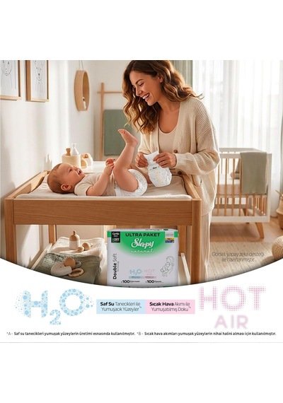 Sleepy - Natural Double Soft Avantajlı Paket Bebek Bezi 1 Numara Newborn 80 Adet